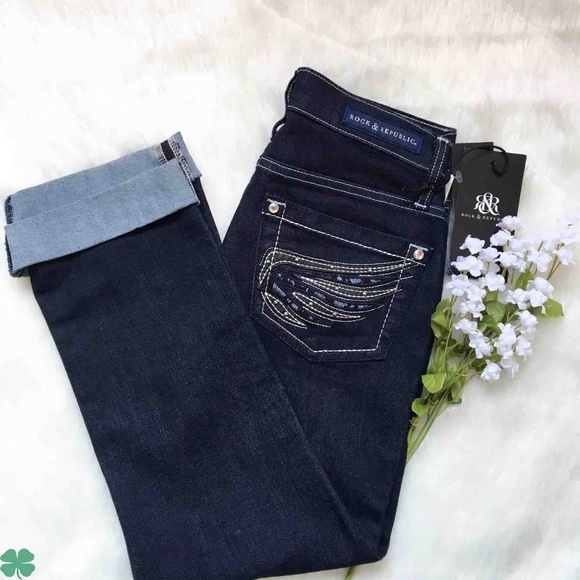 NWT Rock & Republic Mid Rise Capri Jeans Size 6 - Picture 3 of 9